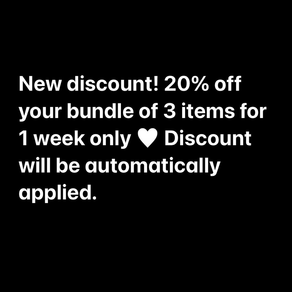 New discount! 20% off your bundle of 3 items for 1 week only 🤍